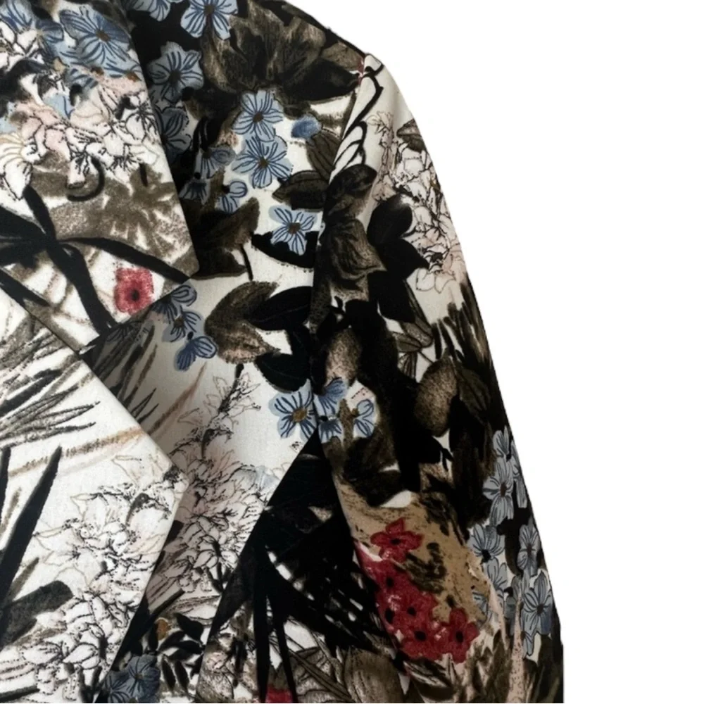 CYNTHIA ROWLEY Multicolored Floral Blazer Size XS -- CAREER / OFFICE - Picture 6 of 8
